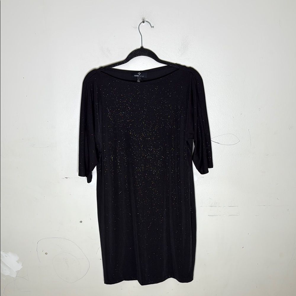 Ronni Nicole Black Glitter Polyester Blend Dress Size 6